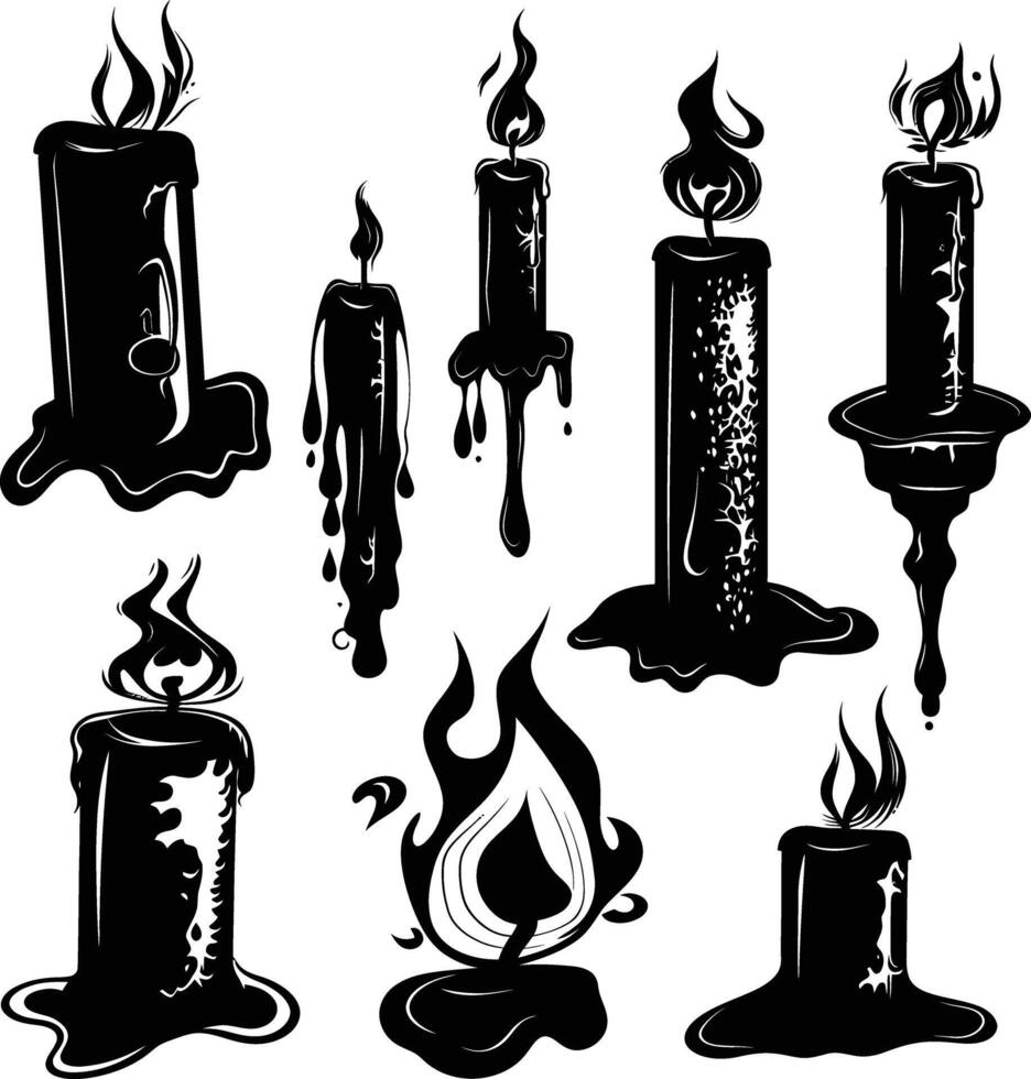 ai generado silueta velas negro color solamente vector