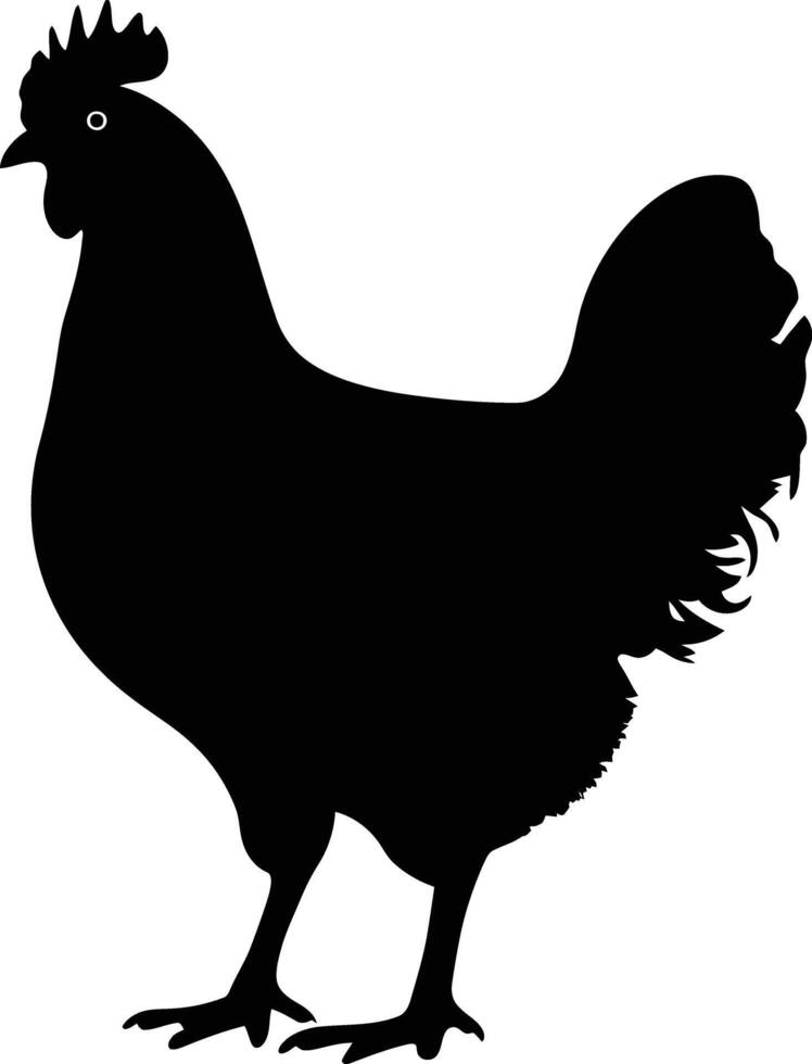 ai generado silueta pollo negro color solamente vector