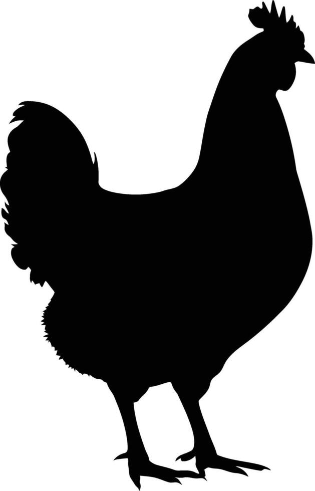 ai generado silueta pollo negro color solamente vector