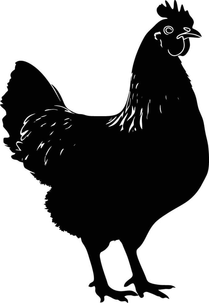 ai generado silueta pollo negro color solamente vector