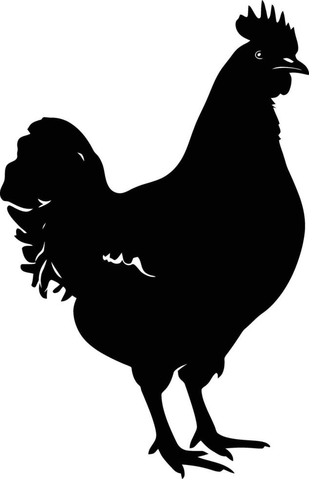 ai generado silueta pollo negro color solamente vector