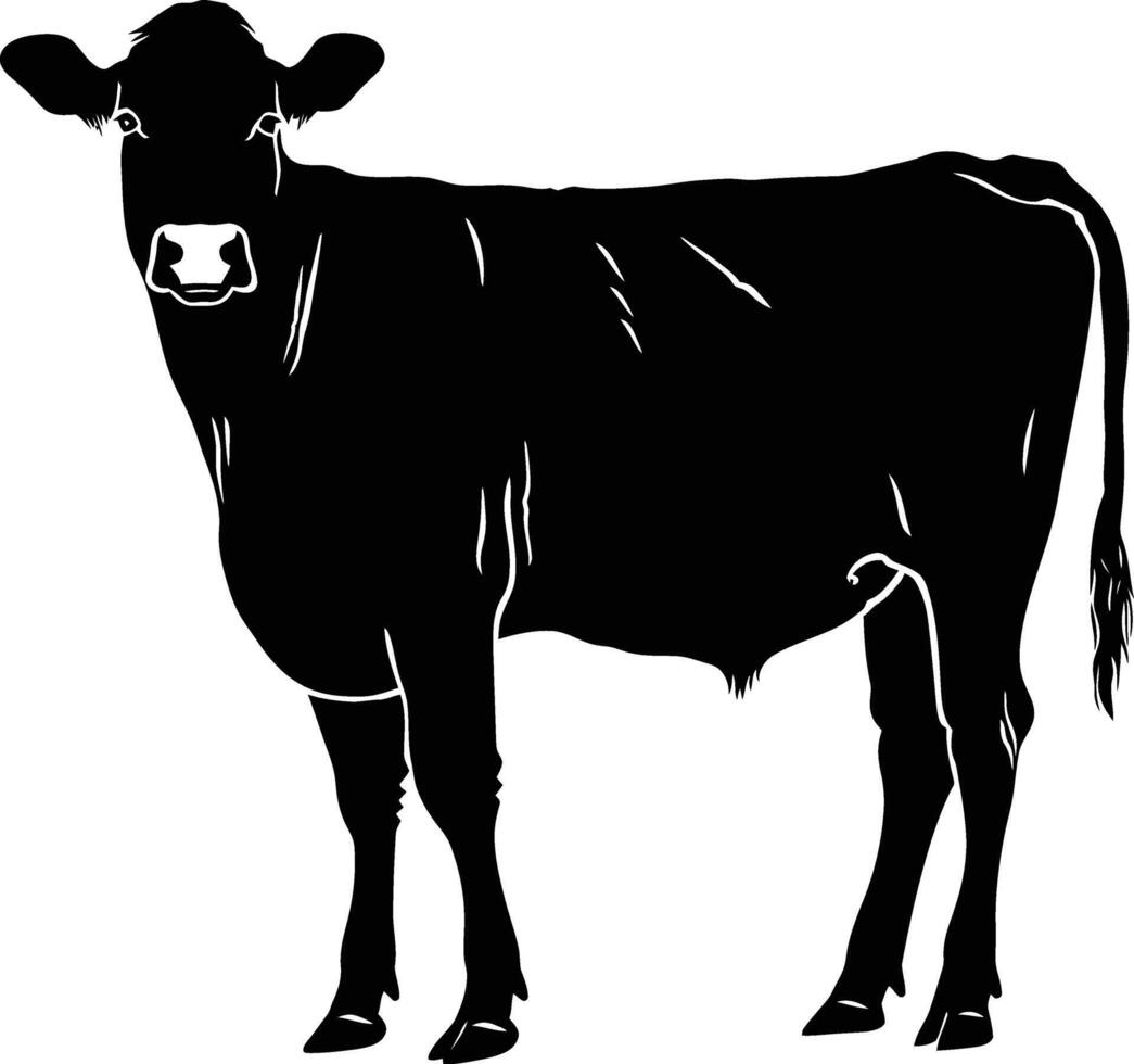 AI generated Silhouette cow black color only vector