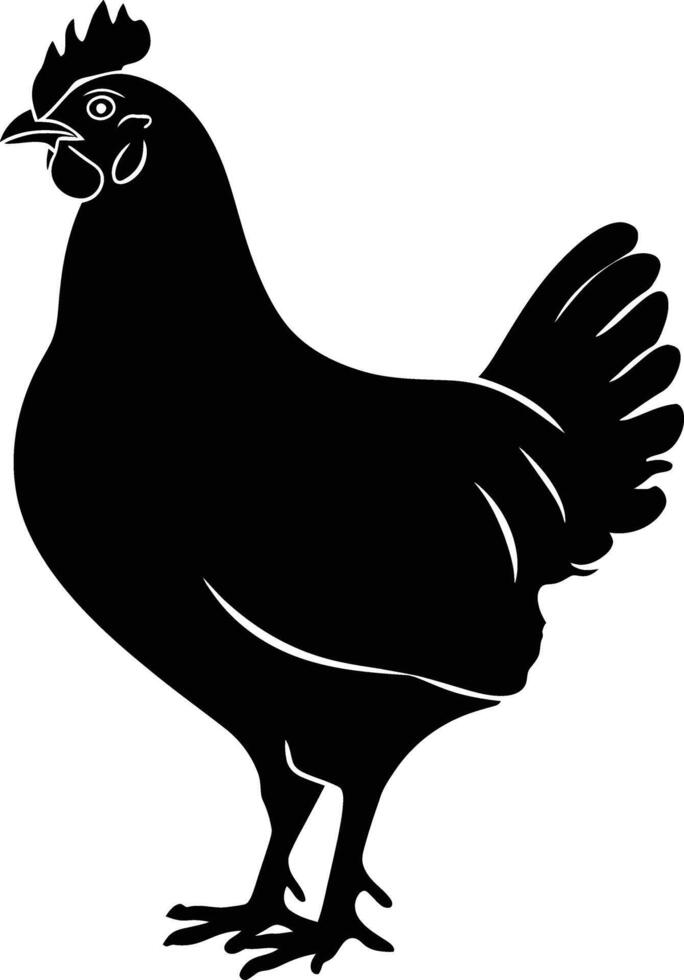 ai generado silueta pollo negro color solamente vector