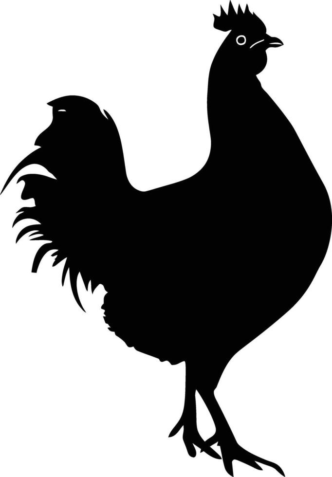 AI generated Silhouette chiken black color only vector