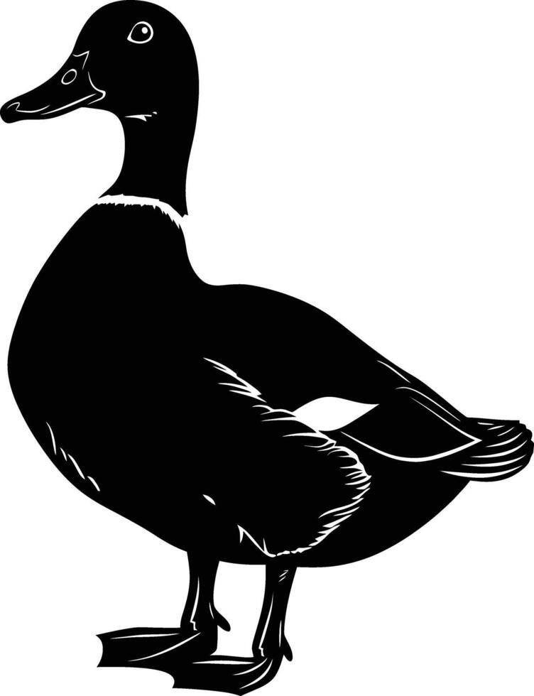 ai generado silueta Pato negro color solamente vector