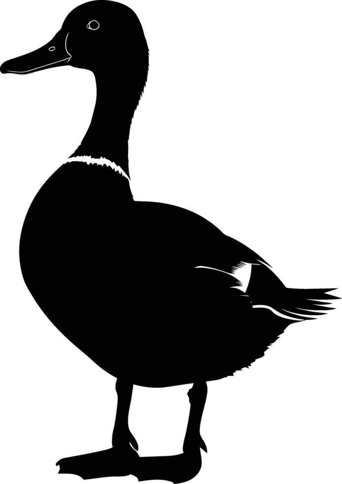 AI generated Silhouette duck black color only vector