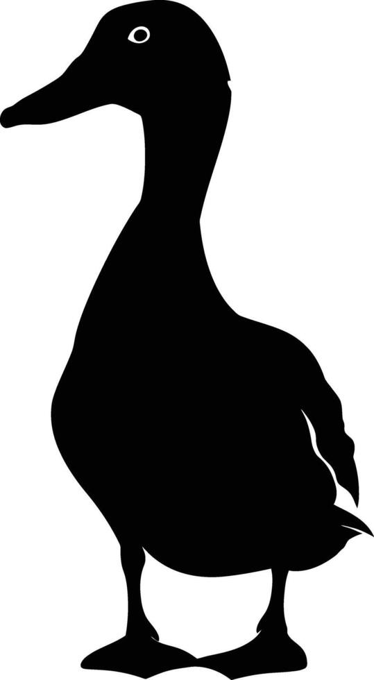 AI generated Silhouette duck black color only vector