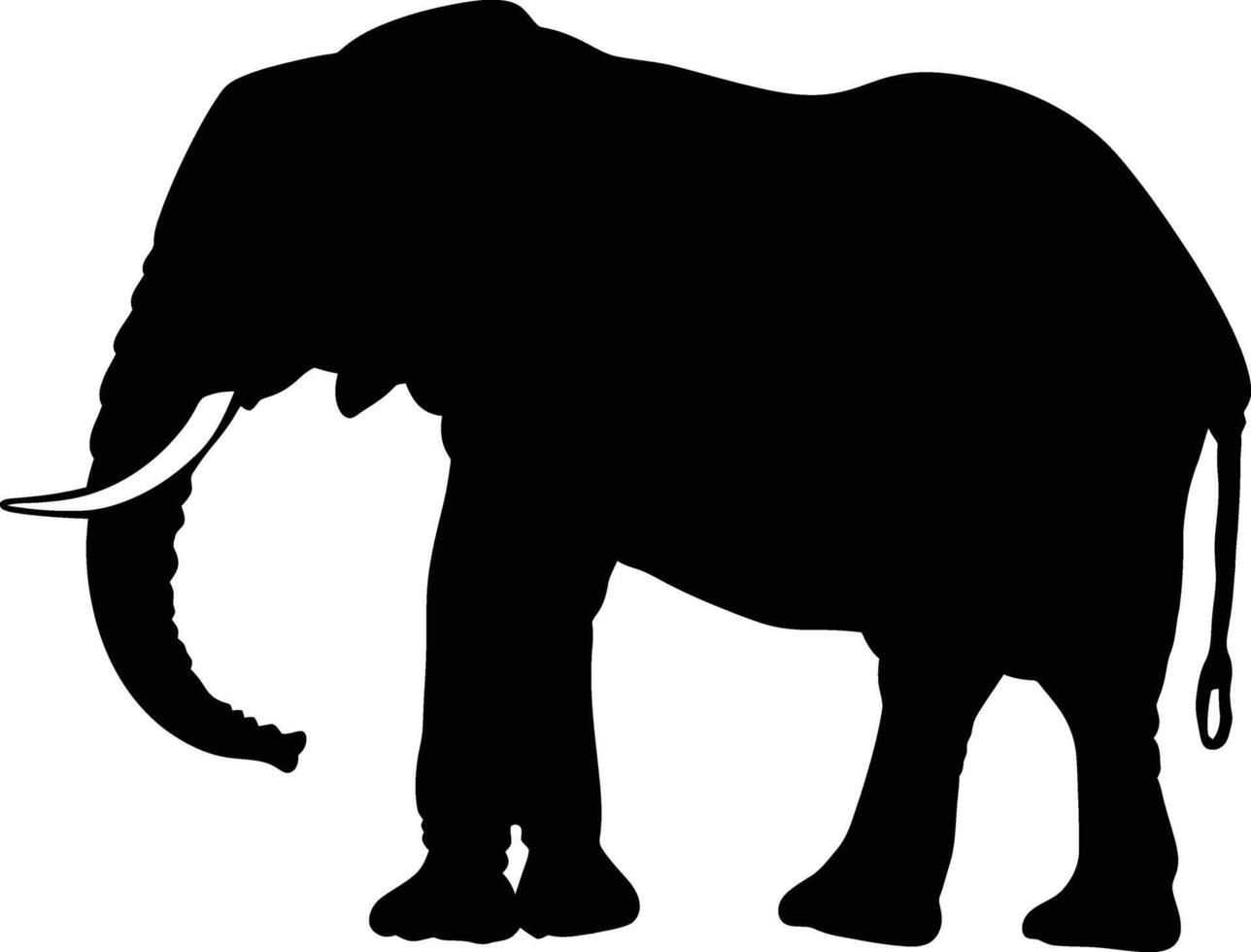 ai generado silueta elefante negro color solamente vector