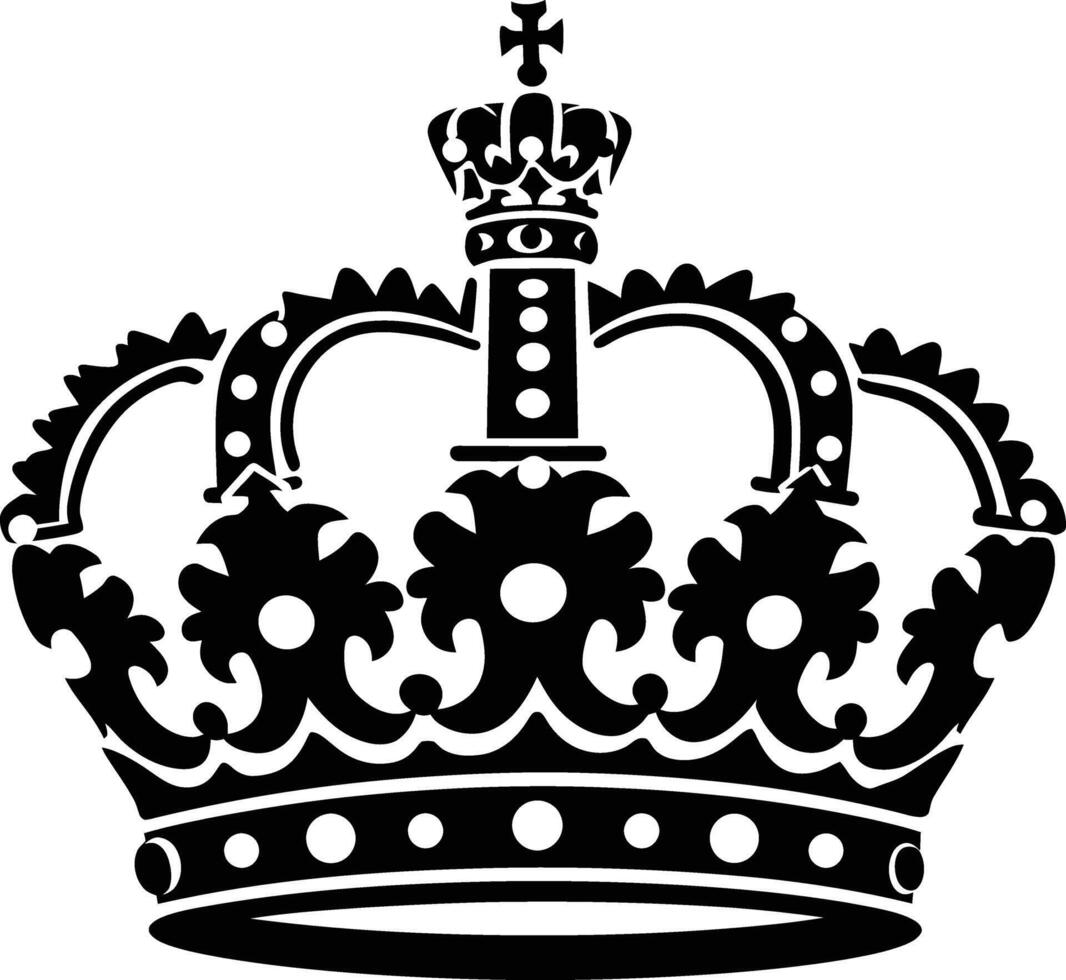 AI generated Silhouette king crown black color only vector