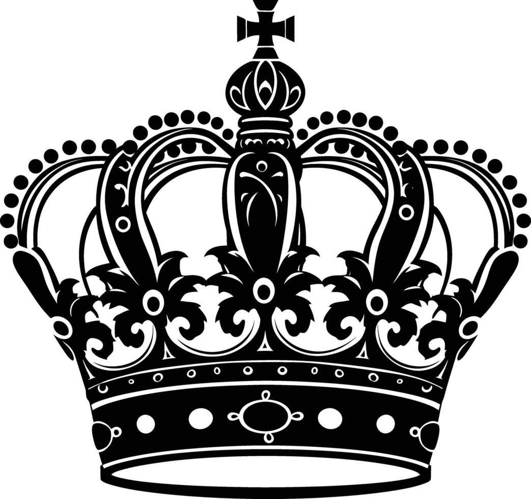 AI generated Silhouette king crown black color only vector