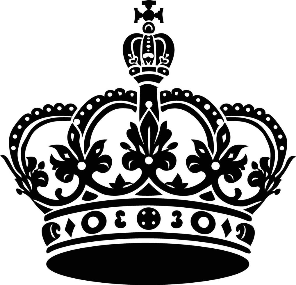 AI generated Silhouette king crown black color only vector