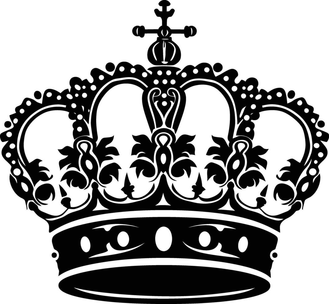 AI generated Silhouette king crown black color only vector