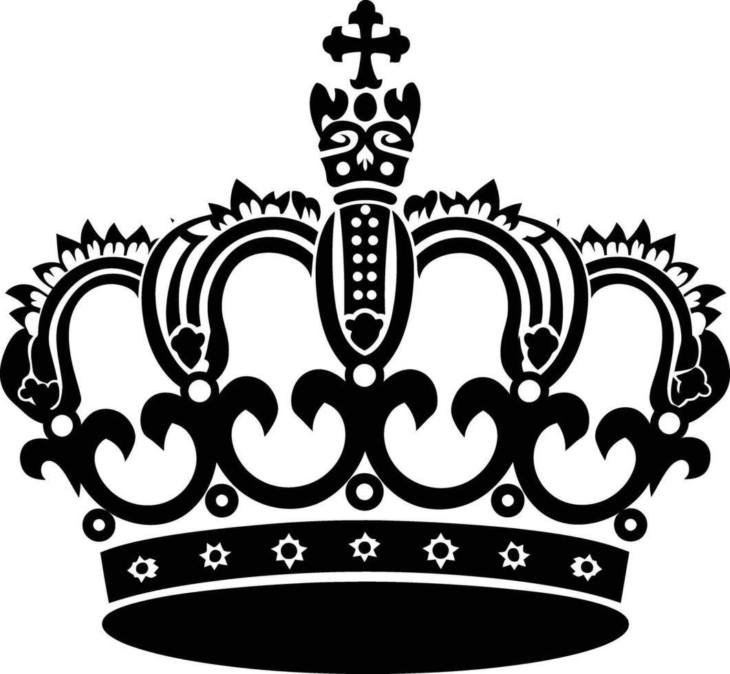 AI generated Silhouette king crown black color only vector