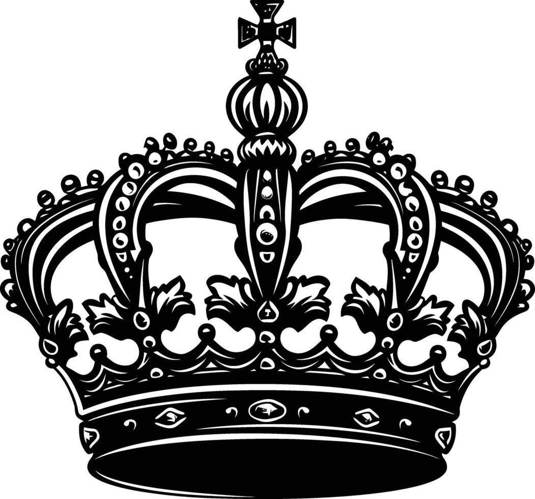 AI generated Silhouette king crown black color only vector