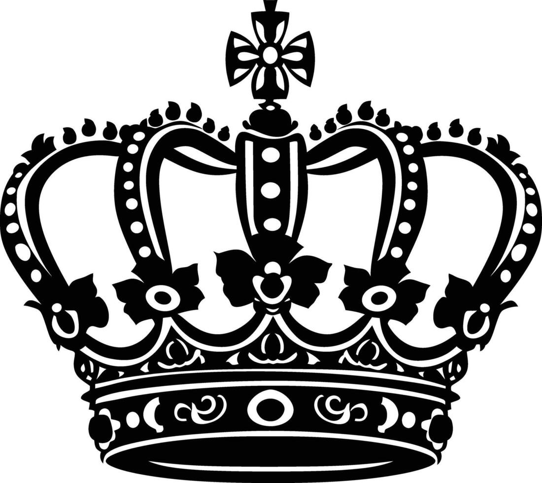 AI generated Silhouette king crown black color only vector