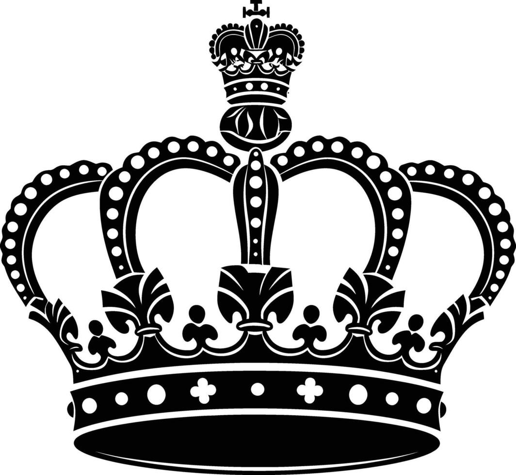 AI generated Silhouette king crown black color only vector