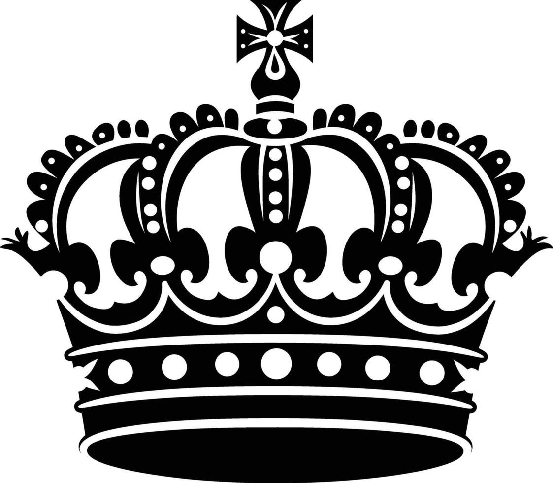 AI generated Silhouette king crown black color only vector