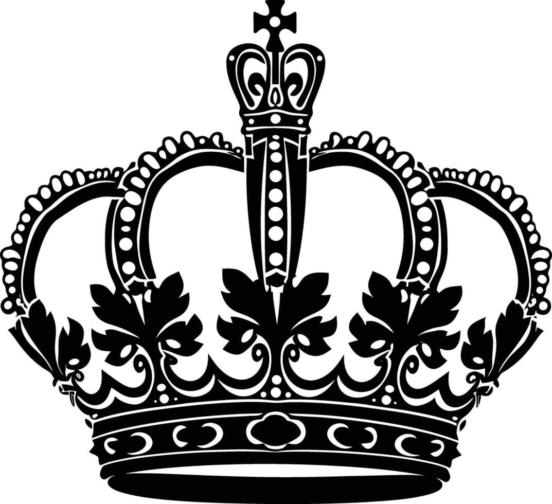 AI generated Silhouette king crown black color only vector