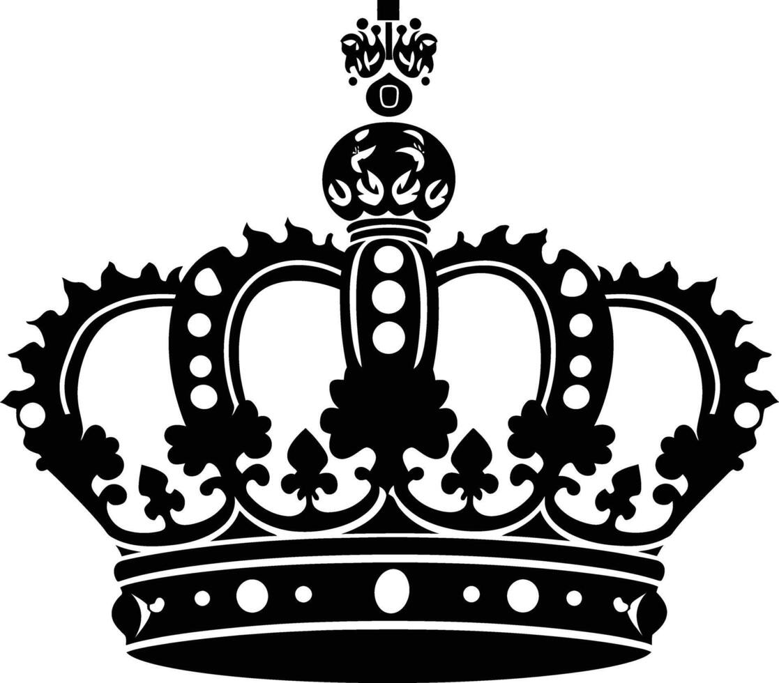 AI generated Silhouette king crown black color only vector