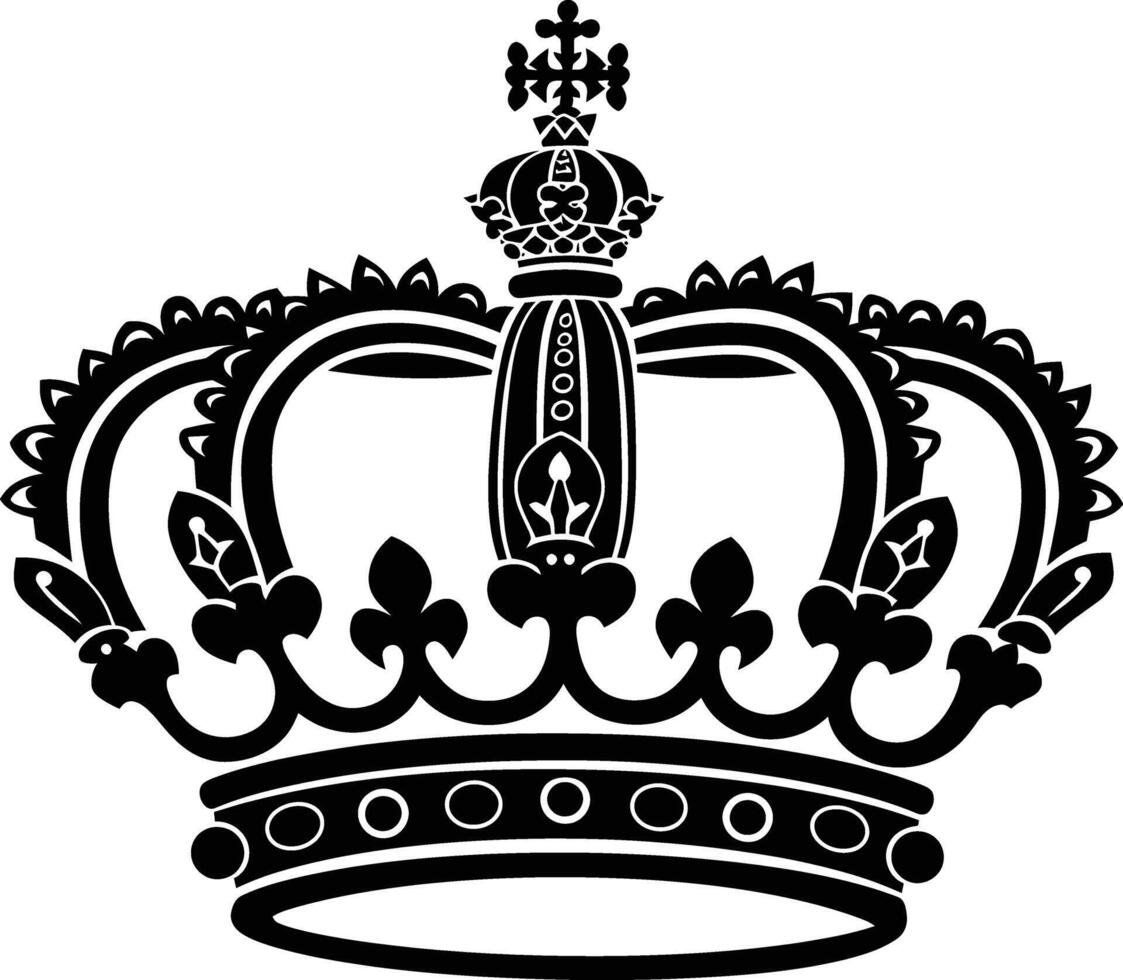 AI generated Silhouette king crown black color only vector