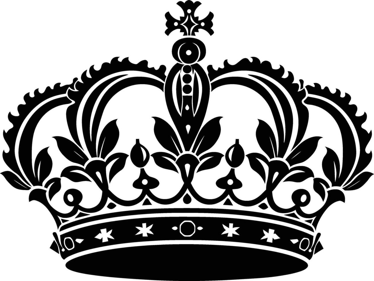 AI generated Silhouette king crown black color only vector