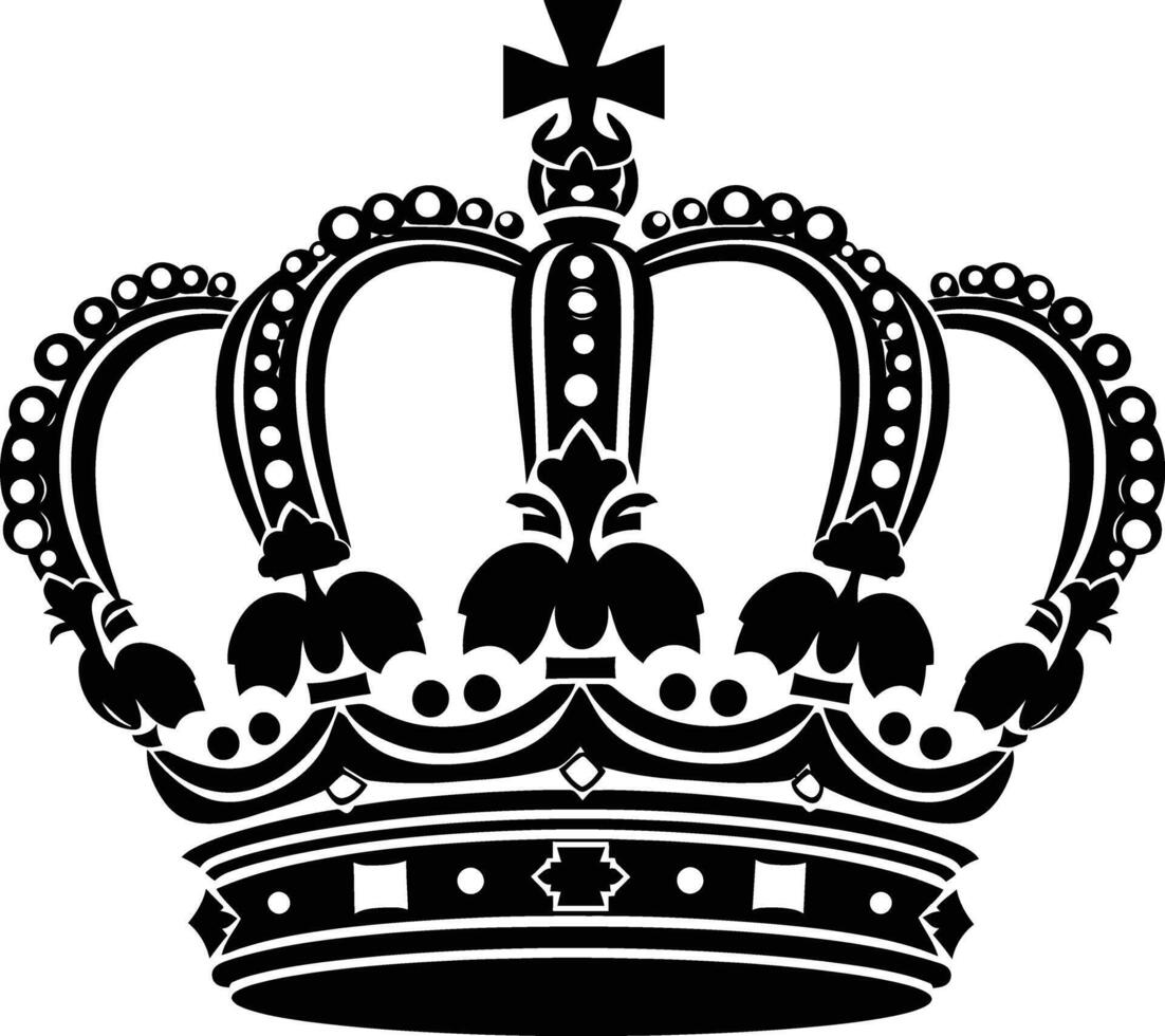 AI generated Silhouette king crown black color only vector