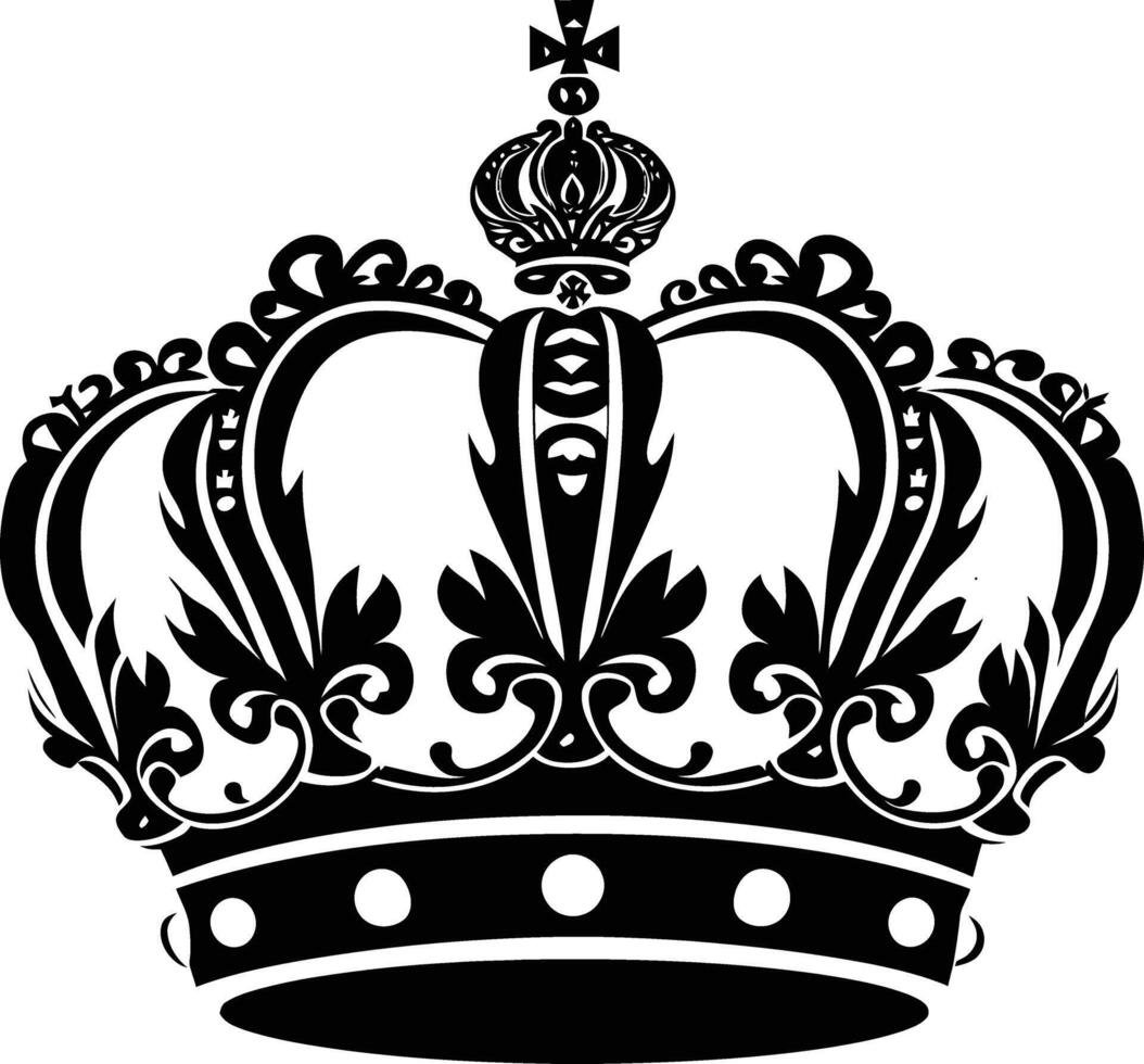 AI generated Silhouette king crown black color only vector