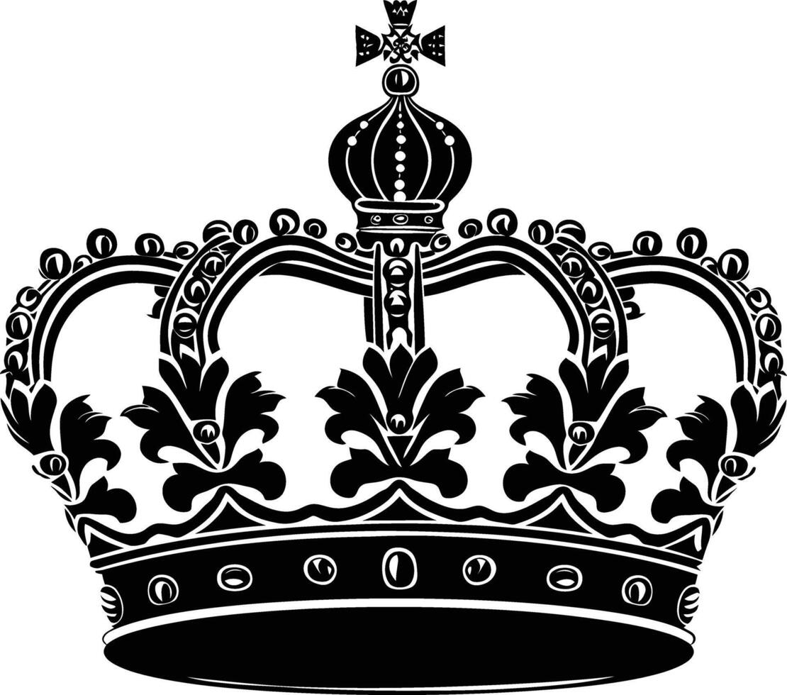 AI generated Silhouette king crown black color only vector
