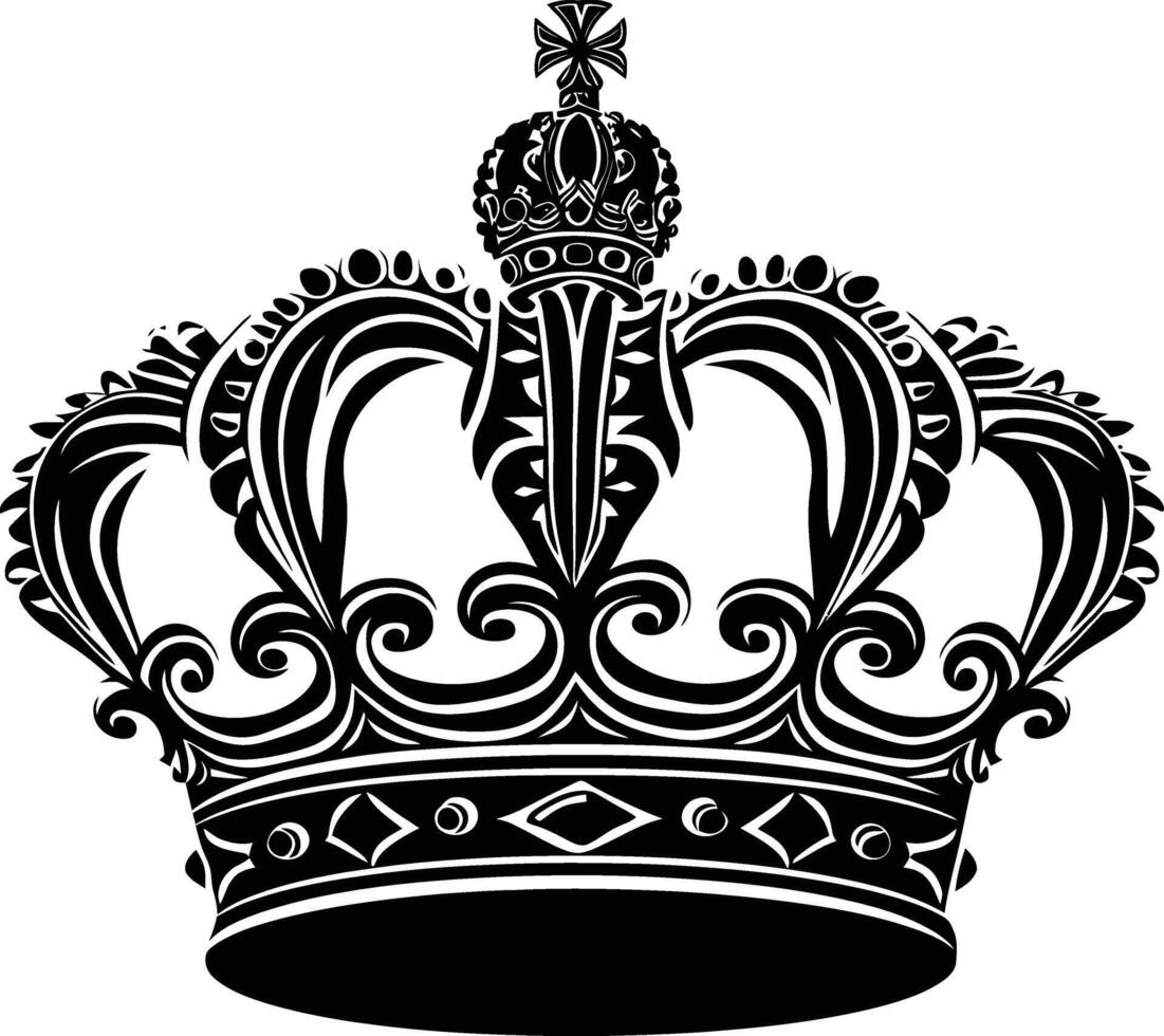 AI generated Silhouette king crown black color only vector