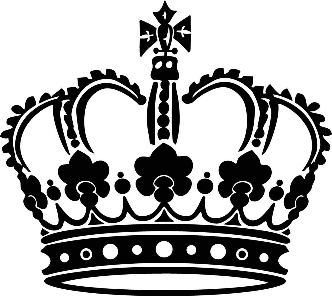 AI generated Silhouette king crown black color only vector