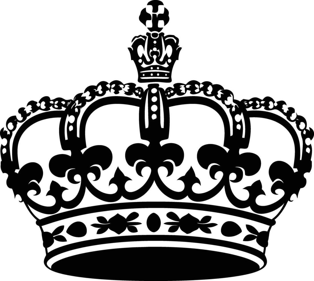 AI generated Silhouette king crown black color only vector