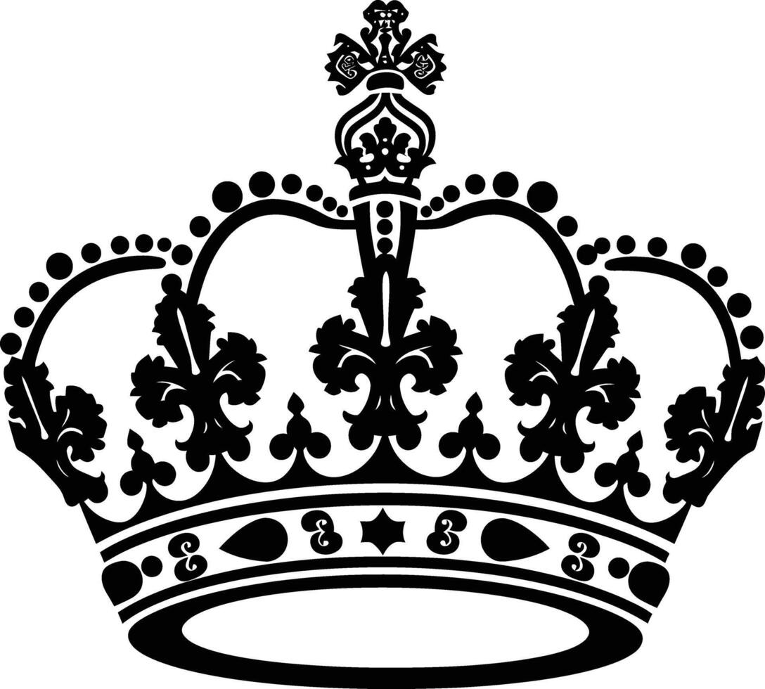 AI generated Silhouette king crown black color only vector