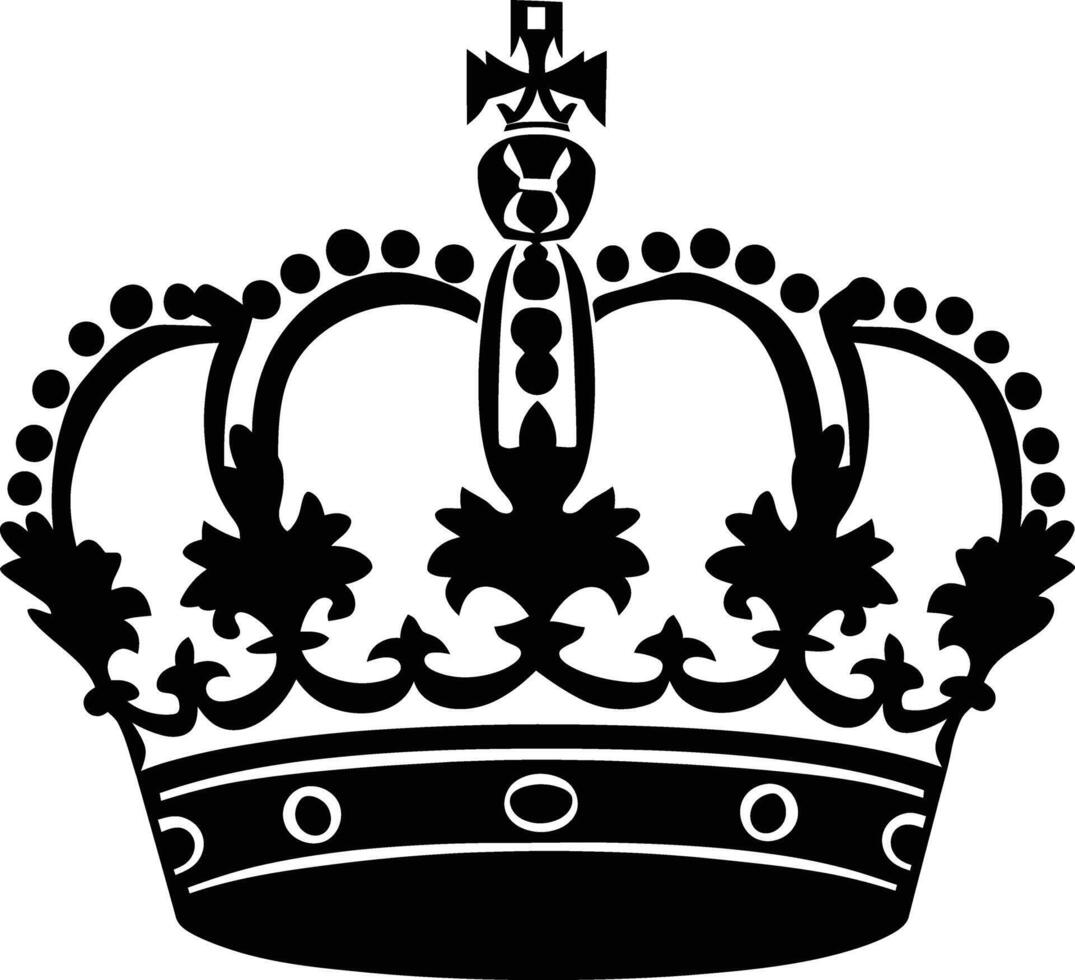 AI generated Silhouette king crown black color only vector