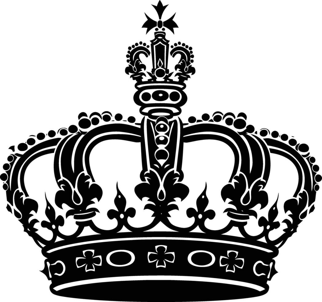 AI generated Silhouette king crown black color only vector