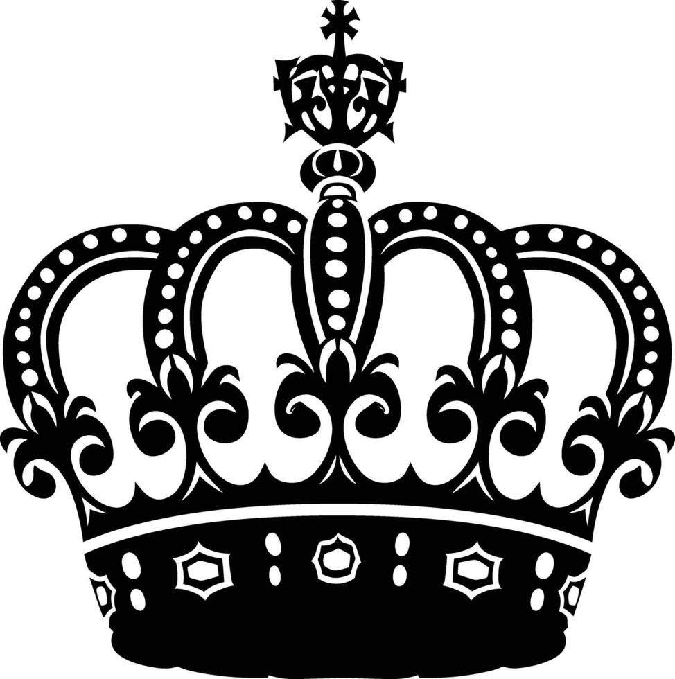 AI generated Silhouette king crown black color only vector