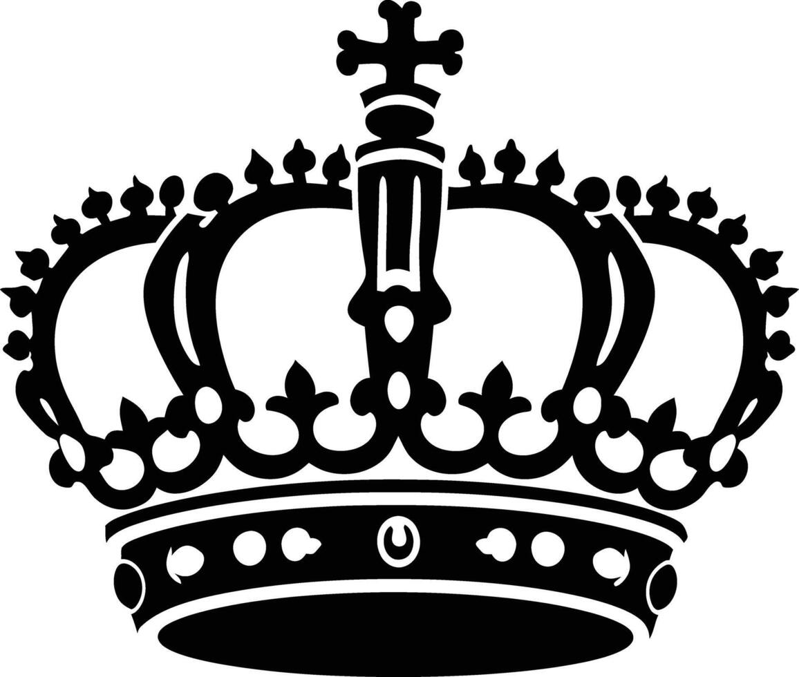 AI generated Silhouette king crown black color only vector