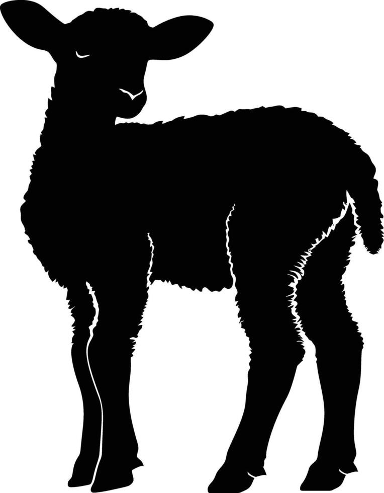 AI generated Silhouette lamb black color only vector