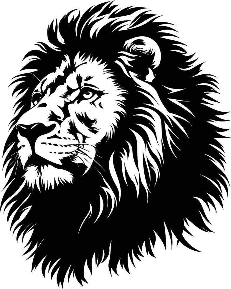 AI generated Silhouette lion black color only vector