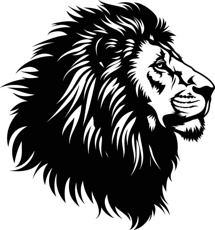 AI generated Silhouette lion black color only vector