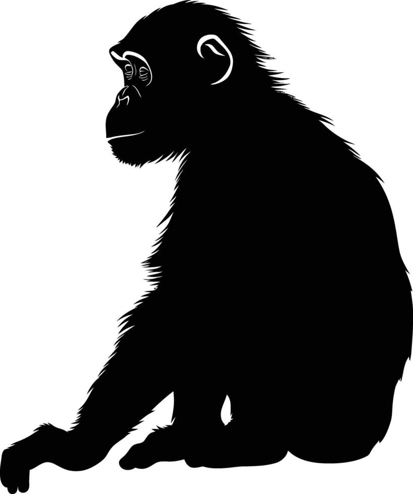 AI generated Silhouette monkey black color only vector