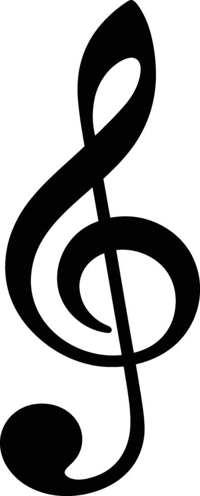 AI generated Silhouette music note logo symbol black color only vector