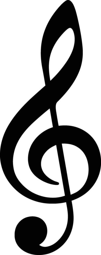 AI generated Silhouette music note logo symbol black color only vector