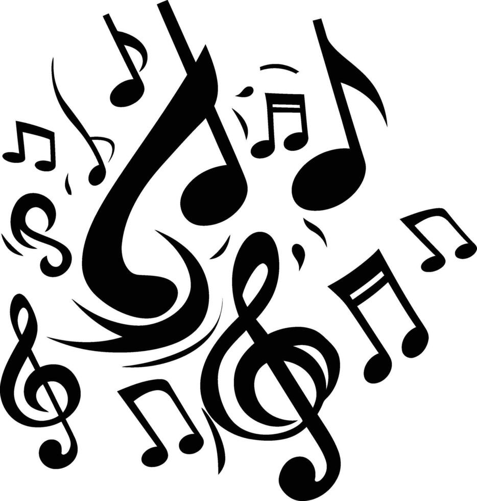 ai generado silueta musical notas logo símbolo negro color solamente vector