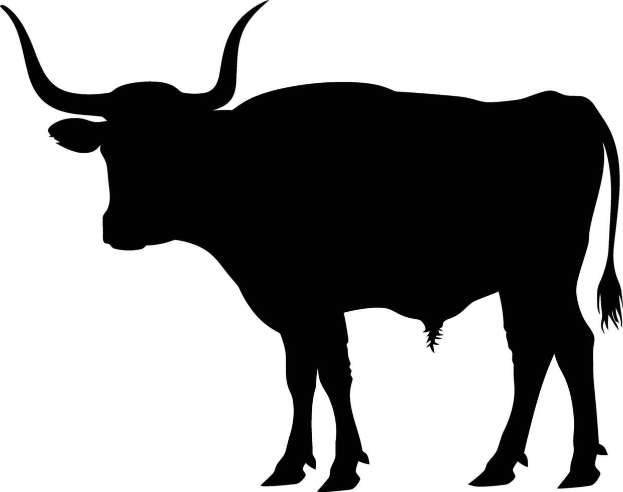 AI generated Silhouette ox black color only vector