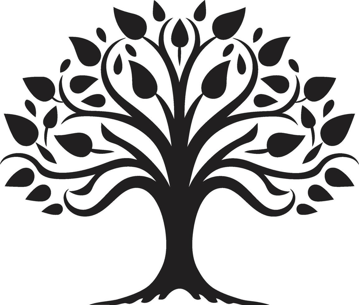 Natures Sentinel Iconic Tree Illustration Sylvan Splendor Tree Iconic Image vector