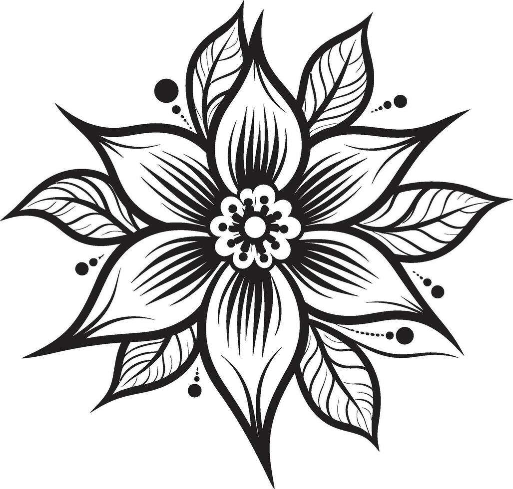 Elegant Petal Vector Iconic Symbol Monochrome Bloom Artistry Emblematic Detail