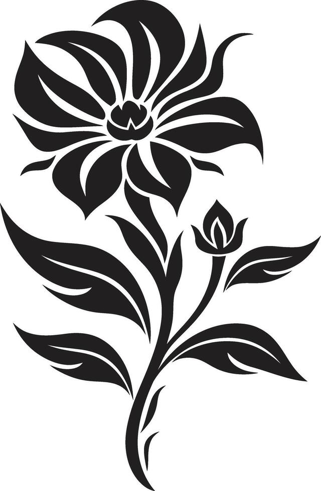 Minimalistic Petal Icon Stylish Vector Mark Botanical Styling Emblematic Monochrome Detail