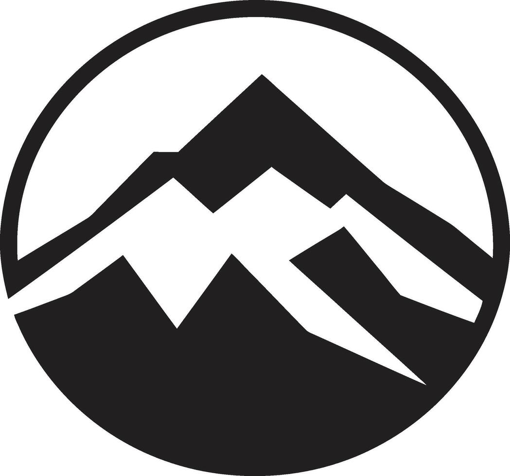 sereno cumbre montaña emblema diseño temor inspirador altitud montaña logo icono vector