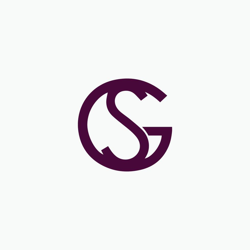 Initial letter sg logo or gs logo vector design template