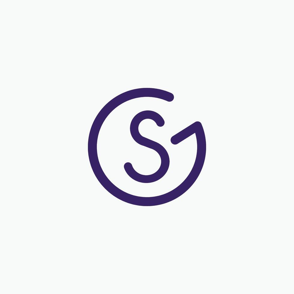 Initial letter sg logo or gs logo vector design template
